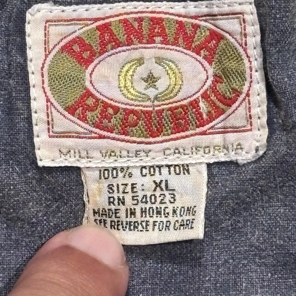 1980s Banana Republic Travel & Safari vest Blue Wash Wear XL